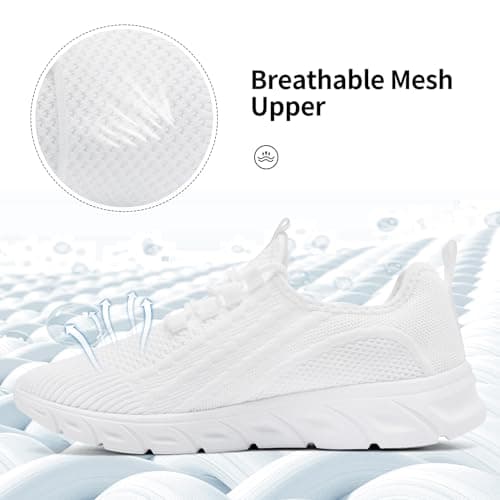 Mens Trainers Running Gym Tennis Casual Walking Trainers White Sneakers 8 — view 5