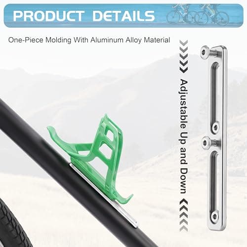 Bike Bottle Cage Adapter Universal Aluminum Water Bottle Cage Mount Brackets with Screws for MTB Road Bike Frame Tube Seatpost, Silver — view 5