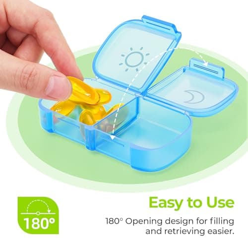 AUVON Pill Organiser, Pill Boxes 7 Day 2 Times a Day with One-Side Opening — view 2