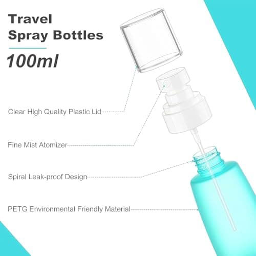 Solihigh 3 Pack Small Spray Bottle 100 ml, Travel Bottles for Toiletries — view 4