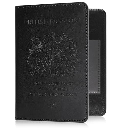 YAVIV Passport Holder for Women&Men，Travel Wallet RFID Blocking-Black