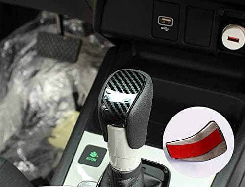 WJBABJ Ski Boot Bag For Honda Jazz Fit GR/GS 2020 2021 Accessories Stainless Matte Black Carbon Fiber Interior Gear Shift Knob Head Cover Trim 1pcs (Color Name : Black) — view 4