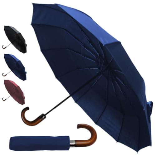 Rare 12 Rib Compact Small Umbrella - Strong Windproof Umbrella - Vented