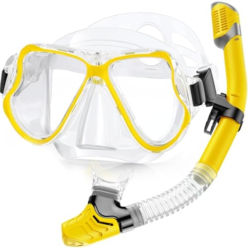 Karvipark Dry Snorkel Set, Anti-Fog Panoramic Snorkel Mask for Adults
