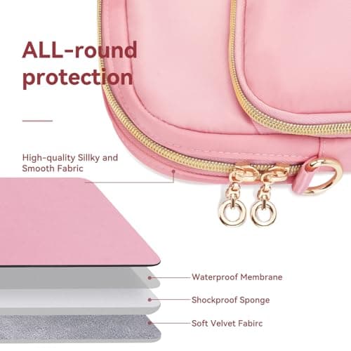 Lausiax Laptop Case Bag 14 inch for Women Men Compatible with MacBook Pro M5/M4/M3/M2/M1, HP OmniBook Pavilion Chromebook EliteBook, Acer, ASUS, Ideapad, Laptop Sleeve Computer Bag Briefcase, Pink — view 6
