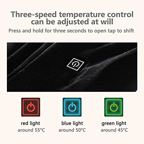 Electric USB Thermal Underwear Set for Men Women, Heated Long Johns Travel Heated Pants and Top(No Battery)(Male Black,M-Medium) — view 6