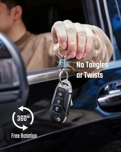 KeyUnity Titanium Magnetic Quick Release Keyring & Keychain, One-Hand Detachable 360° Rotatable Key Chain, Key Organizer Linker for Carabiner for Cars, Homes, and Accessories for Men,(KA62,Grey) — view 6