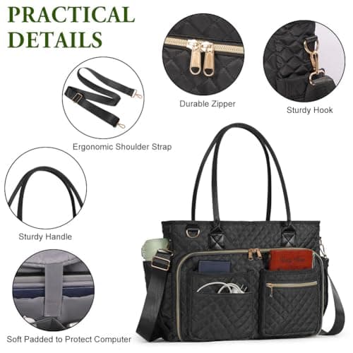 APXEL Laptop Bag Briefcase for Women Large Laptop, 15.6 inch Teacher Bag — view 4