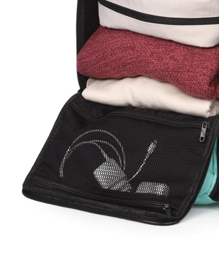 KCB Underseat Skid Cabin Backpack | Airplane Cabin Tote Bag | Carry-on Luggage for Ryanair and Vueling | Lightweight Low-Cost Travel Backpack | Adjustable Handles | 100% Vegan, turquoise, Grande — view 3