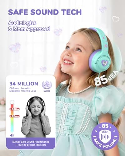 iClever Kids Headphones Wired 3.5mm, Boys Girls Headphones for Kids — view 2