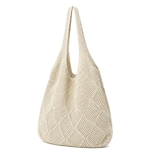 Crochet Tote Bag for Women, Crochet Mesh Tote Bag for Groceries Daily Use
