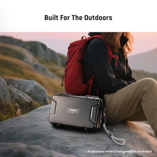 NEEWER Hard Case Compatible with DJI Osmo Action 5 Pro / 4/3 Camera, IP67 Waterproof Dustproof Shockproof Portable Travel Storage Case with Custom Foam Inserts & 12 Slots for Accessories, AC031 — view 4