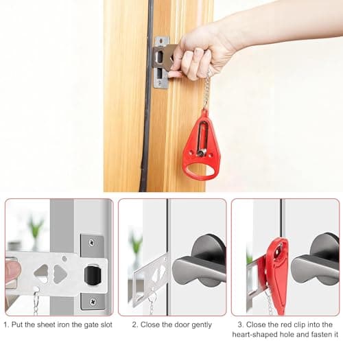 2-Piece Travel Security Kit with Portable Door Lock and Alarm，Portable Security Door Lock with Adjustable Safety Bar for Home, Hotel & Apartment Protection, for Enhanced Safety at Home or On The Go — view 4