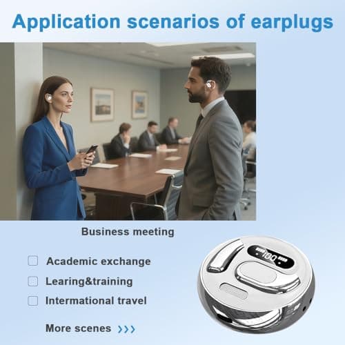 BZRYPREC OWS 144-Language AI Translator Earbuds - Real-Time Speech Translation with Accent Recognition - Learning/Travel/Business Bluetooth Earbuds（White） — view 3