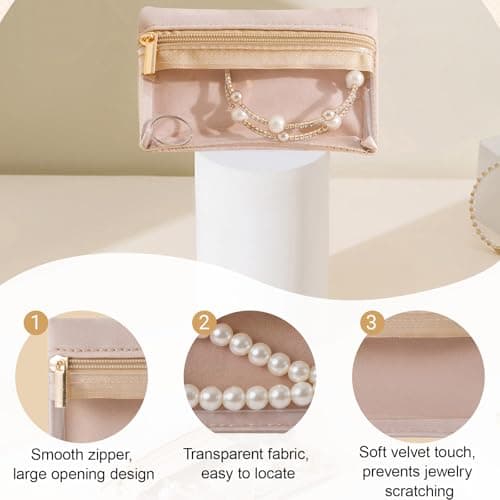 Travel Jewellery Organiser Earring Storage Pouch Small, Green, 5Pcs — view 3