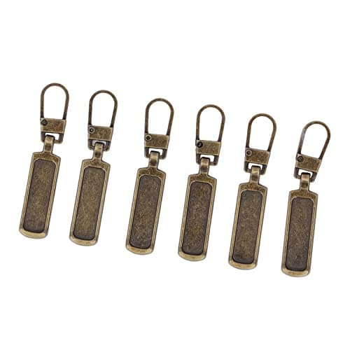 Multi-Purpose Replacement Zippers Kit, 6 Pack Antique Bronze Colored Zippers for Clothing Luggage Bags Backpacks Travel Gear Outdoor Adventures