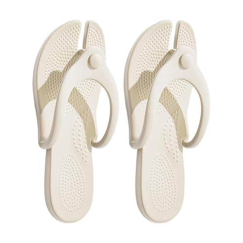 [yanzunlrn] Folding Travel Slippers Unisex EVA Sandals Lightweight Non-Slip Travel Slippers for Beach Bathroom Hotel Shower Shoes, white, L~XL A