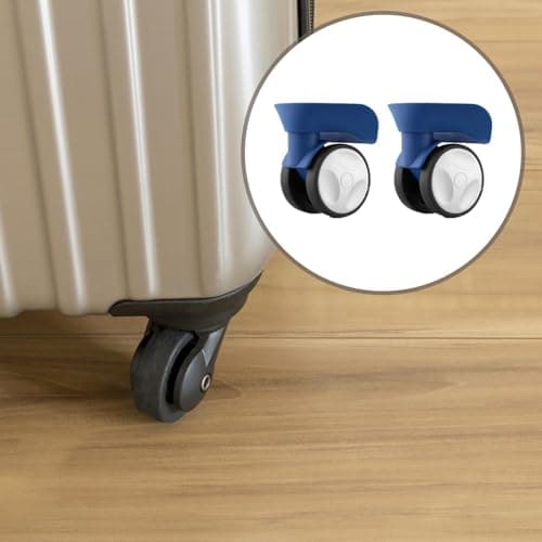 BaotyJie 2X Luggage Replacement Wheels Swivel Caster Wheel Easy to Install Suitcase Silent Trolley Case Suitcase Wheels Replacement, Blue — view 3