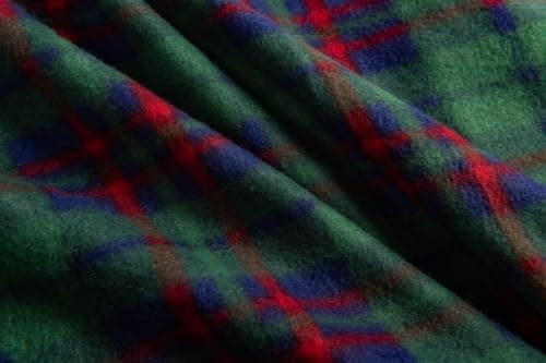 Adore Home 150x200cm Double Tartan Check Fleece Throw Blanket Green — view 2
