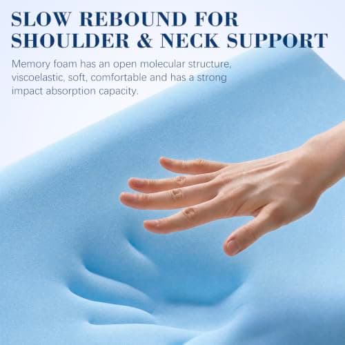 WENGX Neck Luxury Memory Foam Pillow,Ergonomic Bed Head Pillow for Sleeping Neck and Shoulder Pain Relief,Orthopedic Cervical Pillow for Side,Stomach and Back Sleepers (Upgraded) — view 2