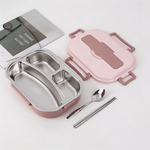 Stainless Steel Lunch Box, Bento Lunch Box Kids, Adult Meal Prep Boxes with Compartments Suitable for School Students and Travel — view 2