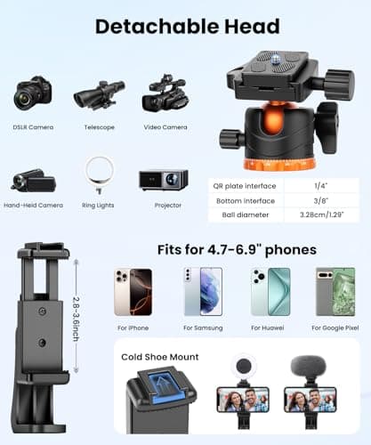 JOILCAN Camera Tripod for DSLR,168cm Lightweight Aluminium Travel Tripod — view 5