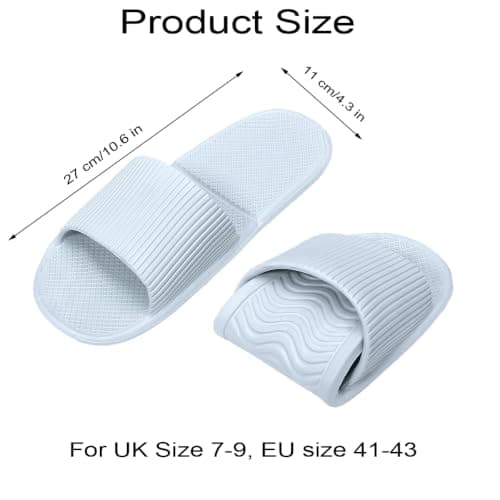 EQLEF Hotel Slippers for Men in UK Size 7-9, Plastic Portable Travel Slippers Anti-slip Foldable Women's Shower Slippers for Hotel Bathroom Spa - 1 Pair — view 5