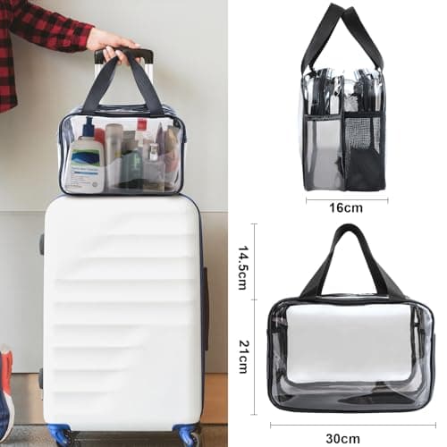 Toiletry Bag Portable Travel Makeup Bag, PVC Wash Bag, Clear White — view 2