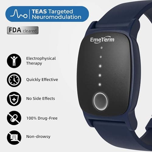 EmeTerm Explore FDA Cleared Anti-Nausea Wristband IP67 Waterproof Morning Motion Travel Sickness Vomit Relief Rechargeable Classic Strap Design Drug Free Wrist Bands Without Side Effects — view 4