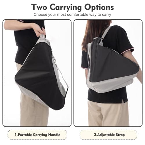 YEENAIV Skating Shoes Carry Bags Roller Skate Bag, Oxford Ice Skates Storage Bag for Kids & Adults, Unisex Adults Ice & Skate Bag Ii Fabric and Beach with Adjustable Shoulder Strap (Grey) — view 5
