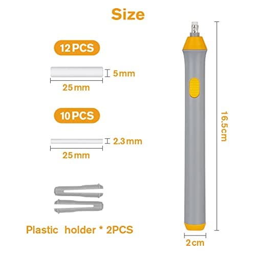 OFFCUP Electric Eraser, Portable Pencil Eraser, 22pcs Refills - Automatic Rubber for Sketching/Drafting/Drawing/Graphite Pencils - Grey — view 2
