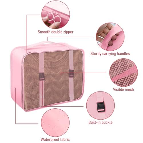 Packing Cubes for Suitcases, 10 pcs Travel Organiser Packing Bags for Clothes Shoes Toiletries Travel Luggage Organizers Storage Bags — view 4