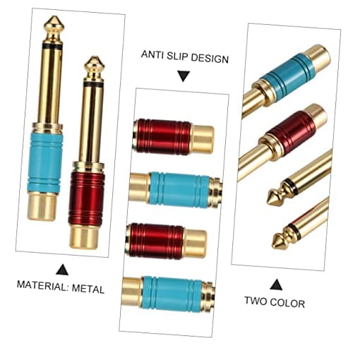 OSOLADY 6pcs Female Jack to Male Connector Plug Adapter for Guitar Mixer Audio Adapter Jumbo Plug for Stereo Devices Random Color — view 6
