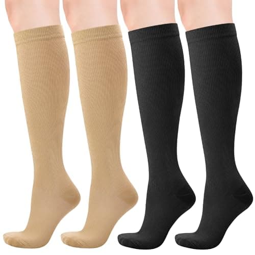 2 Pairs 20-30 mmhg Compression Socks for Women Men