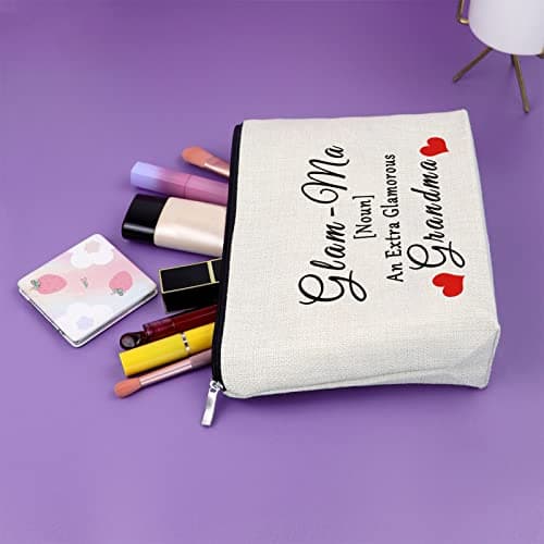 Grandmother Gifts from Granddaughter Grandma Makeup Bag New Grandma to be Gifts Cosmetic Bag Mothers Day Birthday Gifts for Grandma Nana Christmas Retirement Gifts Cosmetic Travel Pouch — view 5