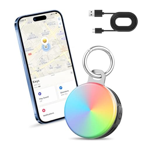 2-in-1 Air Tracker Tags-1Pack, Bluetooth Tracker Works with Apple Find My APP (iOS Only), 3 Modes LED Light Item Finder for Night Walking/Cycling, USB-C, Item Locator for Keys/Suitcase/Luggage