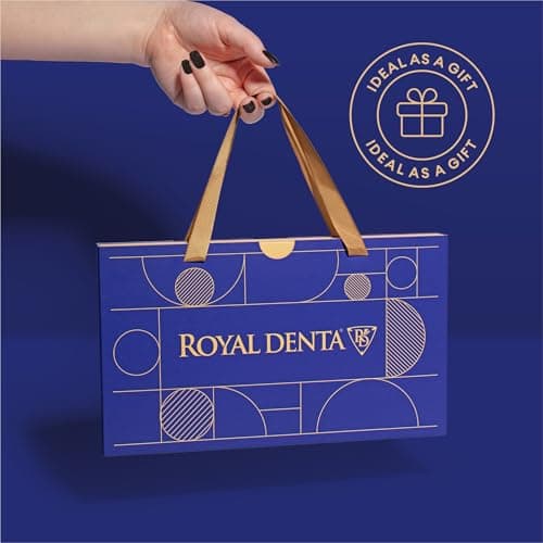 Royal Denta Travel Kit Gift Set – Luxury Gift Box with Silver Extra Soft Toothbrush, Water-Resistant Travel Case and Travel Toothpaste Multipack, Navy Blue — view 3