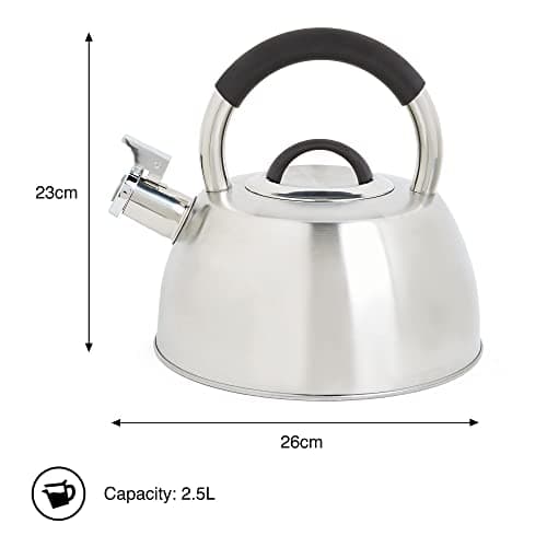 VonShef Stove Top Kettle, Stainless Steel Whistling Tea-Kettle — view 3