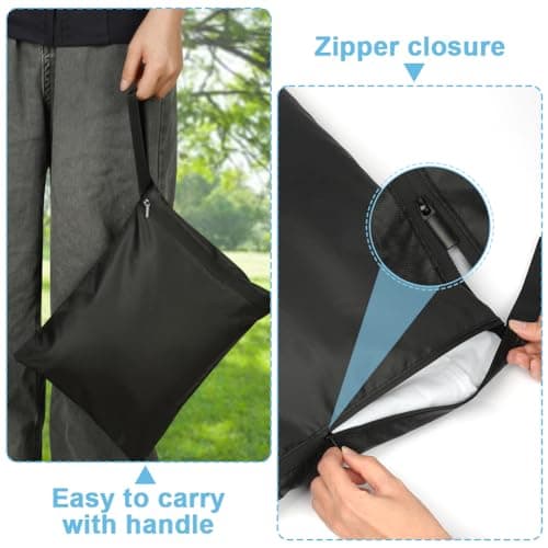 AOOSA 2PCS Wet Bags for Baby Items, Wet Swimsuits, Beach, Camping(Black) — view 4