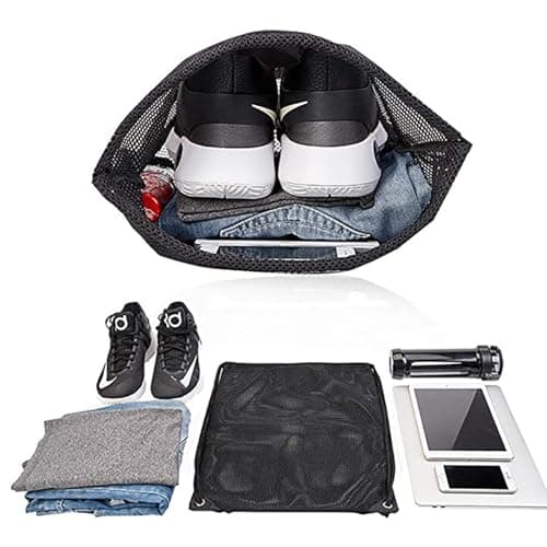 2 Pack Net Bag, 35 X 45 Cm Mesh Drawstring Backpack for Gym, Laundry, Beach, Swimming, Clothes, Travel, and Diving Goods Storage — view 4