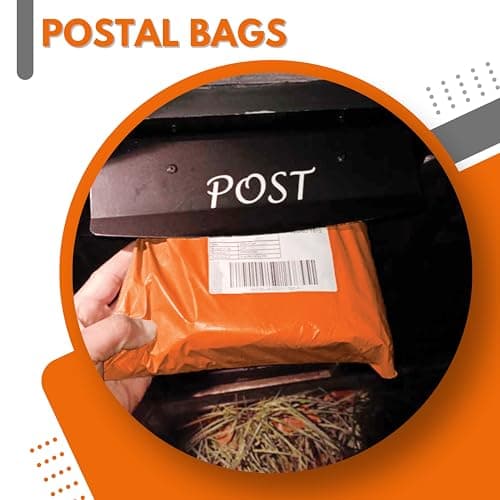 JeeJaan® 50 Pcs Orange Postage Bags 12x16 in Mailing Bags 305 x 405 mm Poly Mailers Parcel Bags Envelope Courier Shipping Mailers Waterproof and Tear-Proof Postal Mailer Courier Bags — view 5