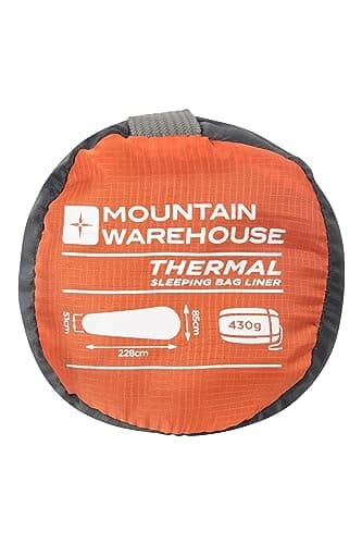 Mountain Warehouse Thermal Mummy Sleeping Bag Liner -220cmX85cmX51cm, Stretchy Knit Travel Sheet - For Spring Summer Black — view 6