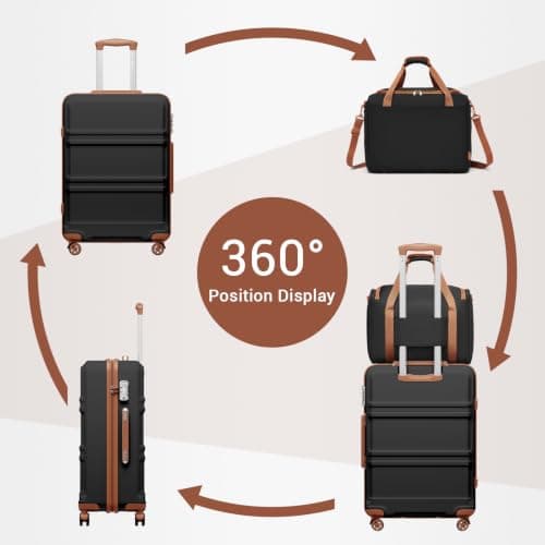 Kono 2 PCS Luggage Set 55x40x20cm Suitcase & 40x30x20cm Ryanair Cabin Bag — view 6