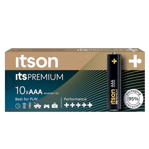 ITSON, AAA batteries, PRO, pack of 10, eco-friendly packaging of 95 Percentage recycled materials, best for cameras, gaming controllers, made in EU
