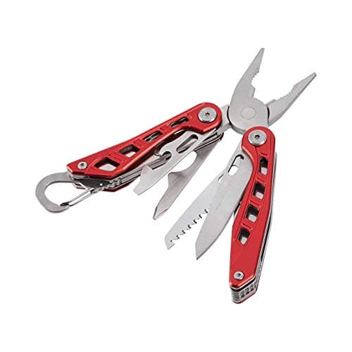 Amazon Basics Stainless Steel 8-in-1 Multitool Safety Lock with Nylon Sheath, 10.4 x 4.5 x 2.03 cm, Red — view 2