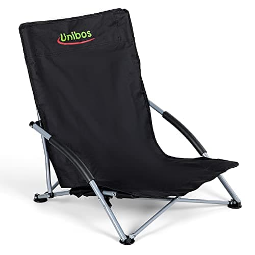 Unibos Set of 2 Folding Low Camping Chair, Lightweight,Foldable,Portable Garden Beach Chair Perfect for Camping,Garden,Festivals,Fishing,Caravan Trips and BBQs (Black) — view 3
