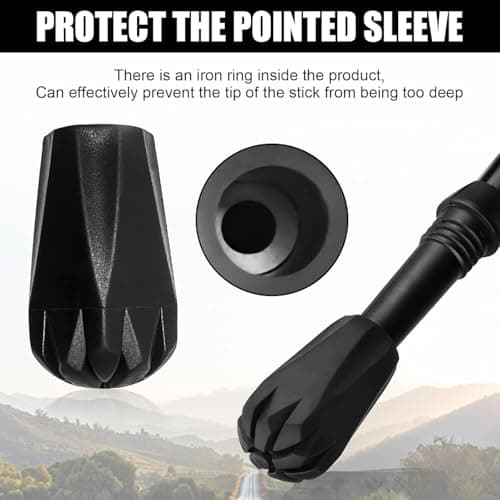 Pack of 4 Nordic Walking Poles Rubber Tips - Durable Replacement Rubber Stoppers for Enhanced Grip on Asphalt,Gravel,and Mountain Terrain - Universal Fit for Hiking,Trekking,and Nordic Walking Poles — view 4