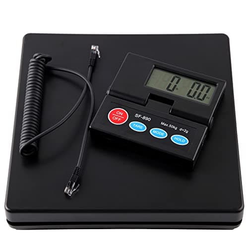 25cm*25cm Black Stainless steel Platform 50KG 110lb / 2g 0.1oz Digital Heavy Duty Large Capacity Weighing Platform Scale for Postal Industrial Commercial Shop Kitchen Letter Parcels Luggage Scales — view 4