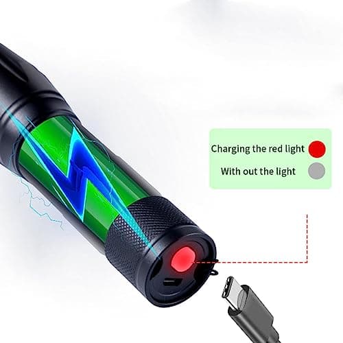 YZYOE Rechargeable Red Light Flashlight，Tactical Flashlights， 2 in 1 White Lights and LED Red Hunting Light，2 Modes, Coon Hunting Lights， Detector,Night Observation, Astronomy, Aviation. — view 5