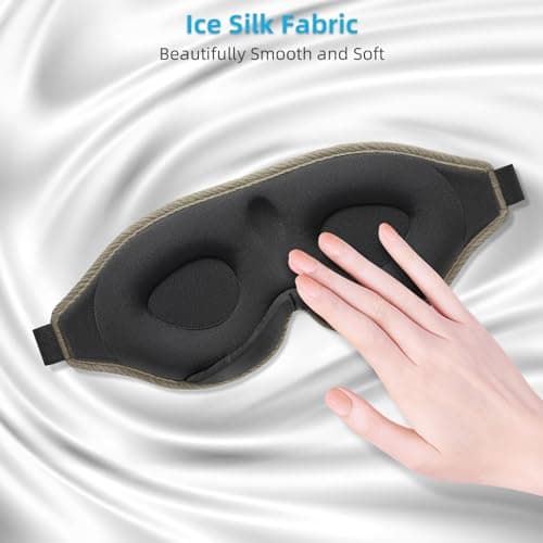 2026 Innovative Sleep Mask for Men and Women, Trilancer 3D 99.99% Light Blocking Design, Comfortable Eye mask, Blackout Blindfold for Sleeping, Nap, Meditation, Travel, with Earplugs (Brown) — view 6